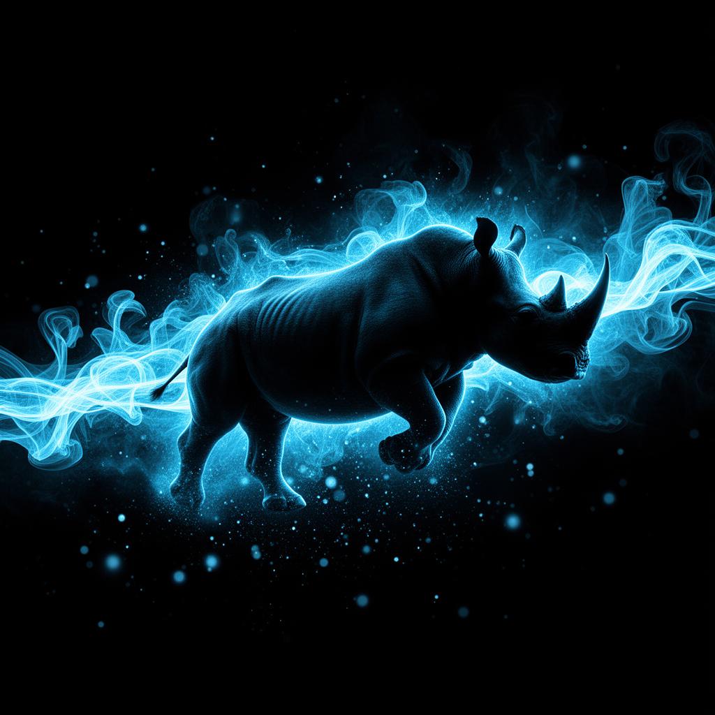 Rhino with blue energy